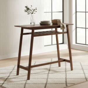 107cm Wooden Bar Table-Medium Brown