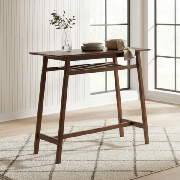 107cm Wooden Bar Table-Medium Brown