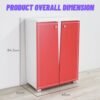 [CLEARANCE] NABILA 2 Door Shoe Rack Cabinet-Red