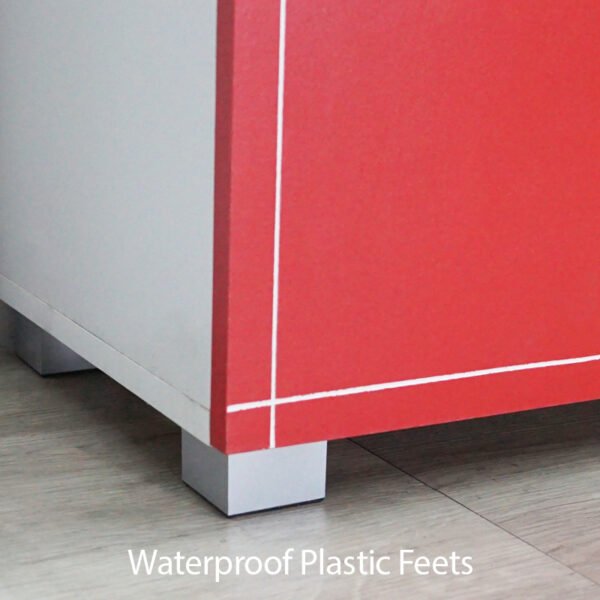 [CLEARANCE] NABILA 2 Door Shoe Rack Cabinet-Red