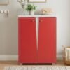 [CLEARANCE] NABILA 2 Door Shoe Rack Cabinet-Red
