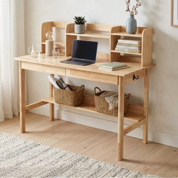 [Package] ODENSE 2 In 1 120cm Wooden Study Desk Set-Natural