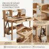 [Package] ODENSE 2 In 1 120cm Wooden Study Desk Set-Natural