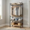 Open Concept Shelf Storage Garment Rack