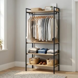 Open Concept Shelf Storage Garment Rack