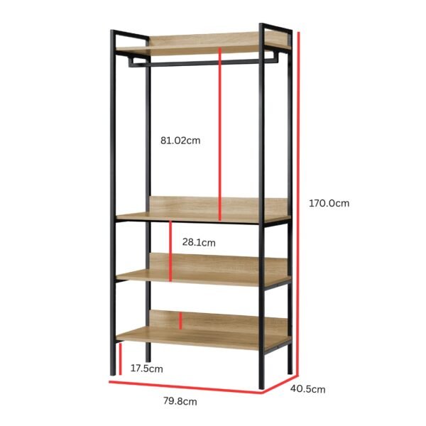 Open Concept Shelf Storage Garment Rack
