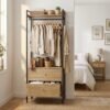 Open Concept Drawer Storage Garment Rack