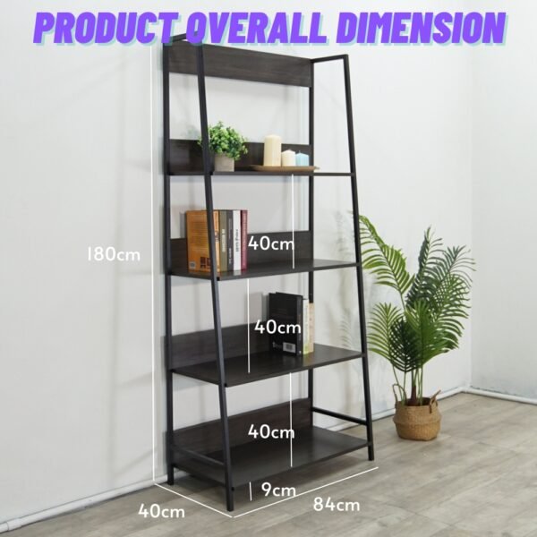 4 Tier Ladder Book Shelf-Dark Wenge