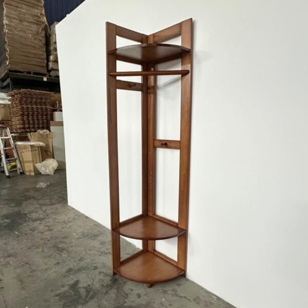 Wooden Corner Garment Rack-Walnut