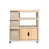 Solid Wood Kitchen Cart Trolley-GREIGE
