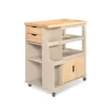Solid Wood Kitchen Cart Trolley-GREIGE