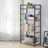 4 Tier Metal Frame Book Shelf-Black