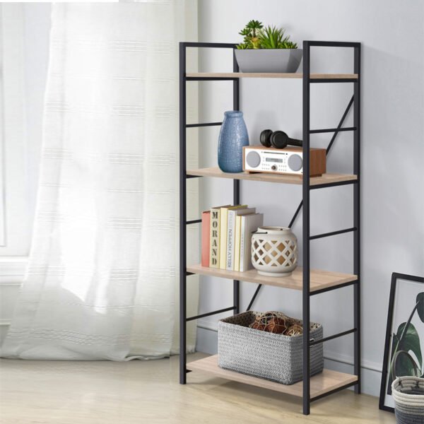 4 Tier Metal Frame Book Shelf-Black