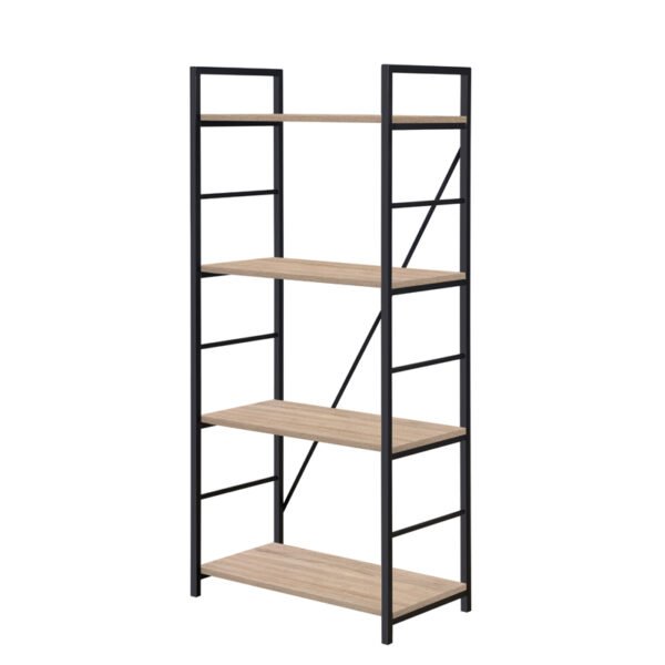 4 Tier Metal Frame Book Shelf-Black