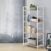 4 Tier Metal Frame Book Shelf-White