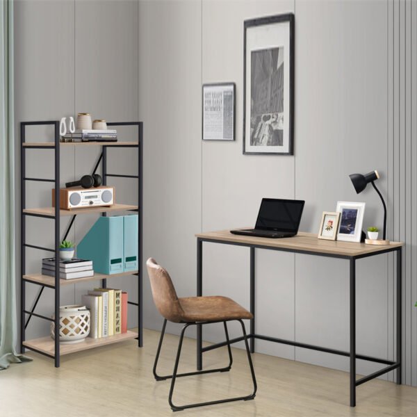 4 Tier Metal Frame Book Shelf-Black