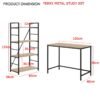 4 Tier Metal Frame Book Shelf-Black