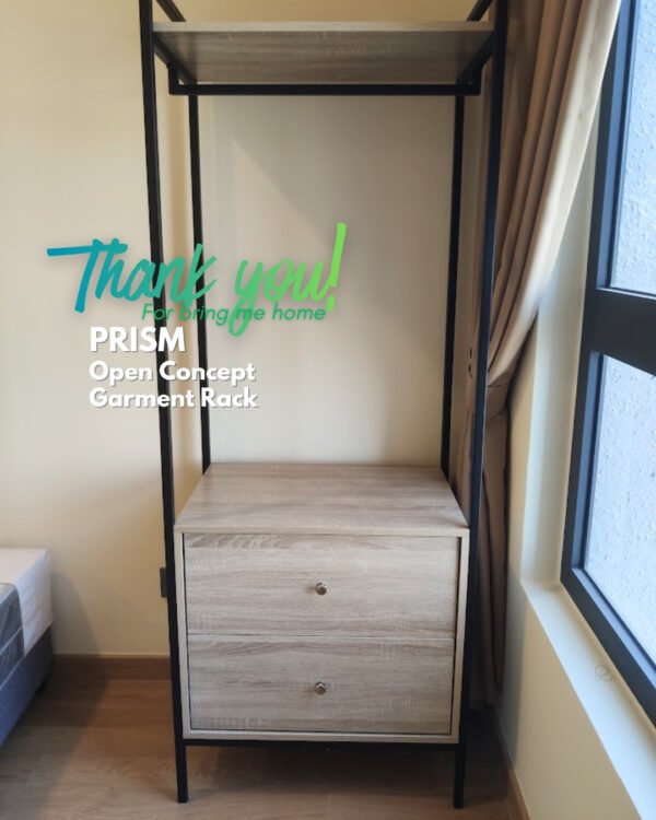 Open Concept Drawer Storage Garment Rack