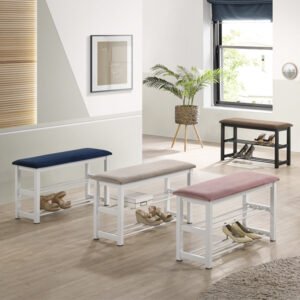 80CM 2 Tier Storage Shoe Bench-5 Colors