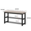 YUPI-SHOE-BENCH-size.jpg 80CM 2 Tier Storage Shoe Bench-5 Colors