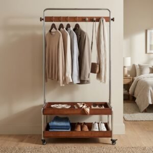 Wooden Garment Rack -Walnut