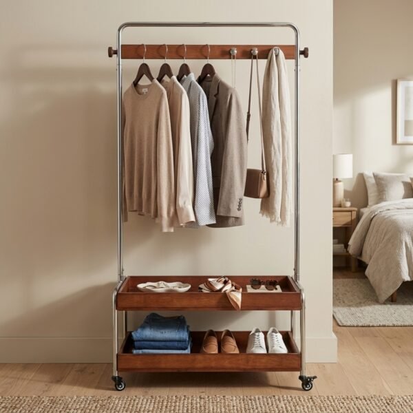 Wooden Garment Rack -Walnut