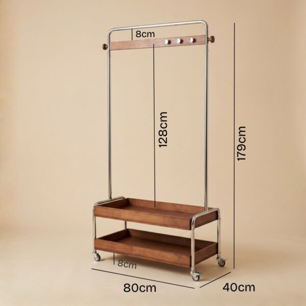 Wooden Garment Rack -Walnut