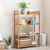 468 Solid Bamboo 4 Tier Storage Rack