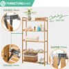 468 Solid Bamboo 4 Tier Storage Rack