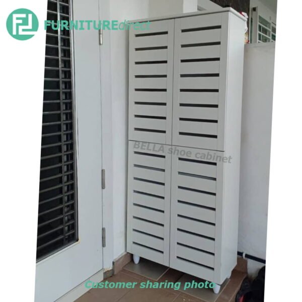 cust-pictures-bella-shoe-cabinet.jpg 4 Door High Wooden Shoe Cabinet-Black