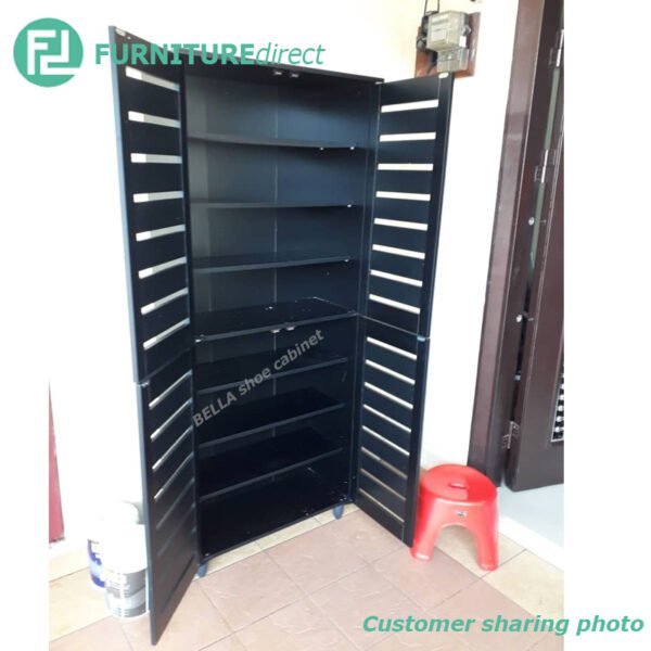 customer-sharing-picture-BELLA-shoe-cabinet-black-2.jpg 4 Door High Wooden Shoe Cabinet-Black