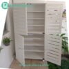 customer-sharing-picture-BELLA-shoe-cabinet-white-2.jpg 4 Door High Wooden Shoe Cabinet-Black